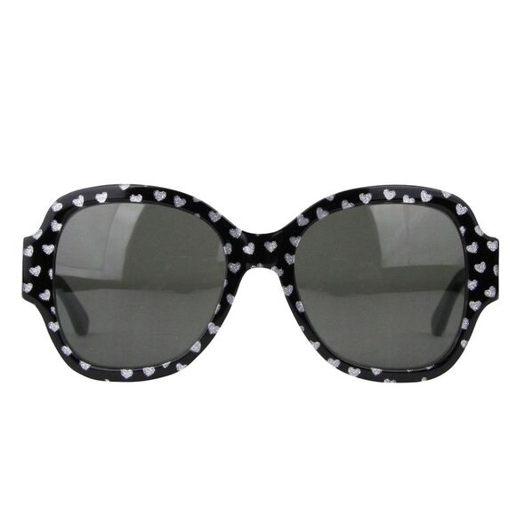 Saint Laurent Women's Silver Hearts With Black Large Sunglasses